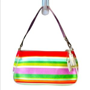 Y2k retro Coach multi color shoulder bag baguette
